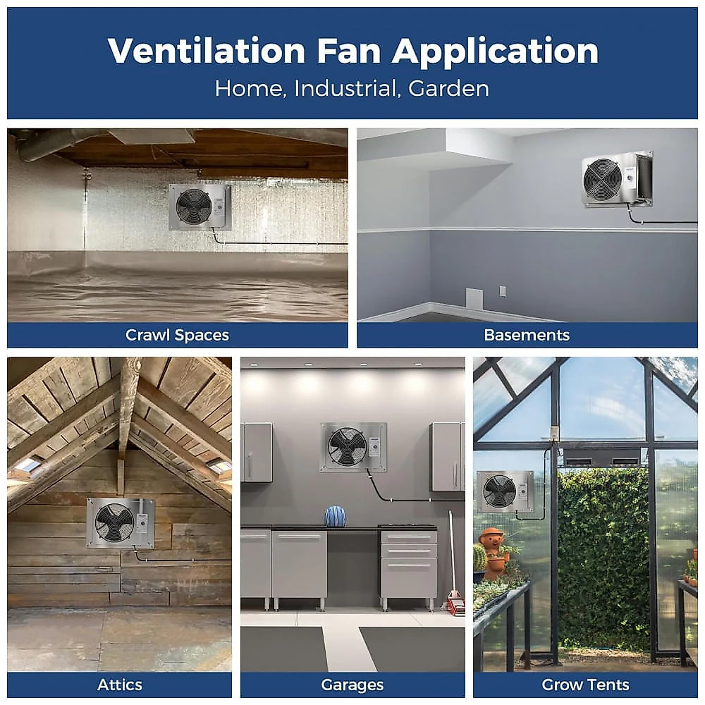Ventilador com Umidistato e Exaustor em Aço Inoxidável, 115V,  ALORAIR
