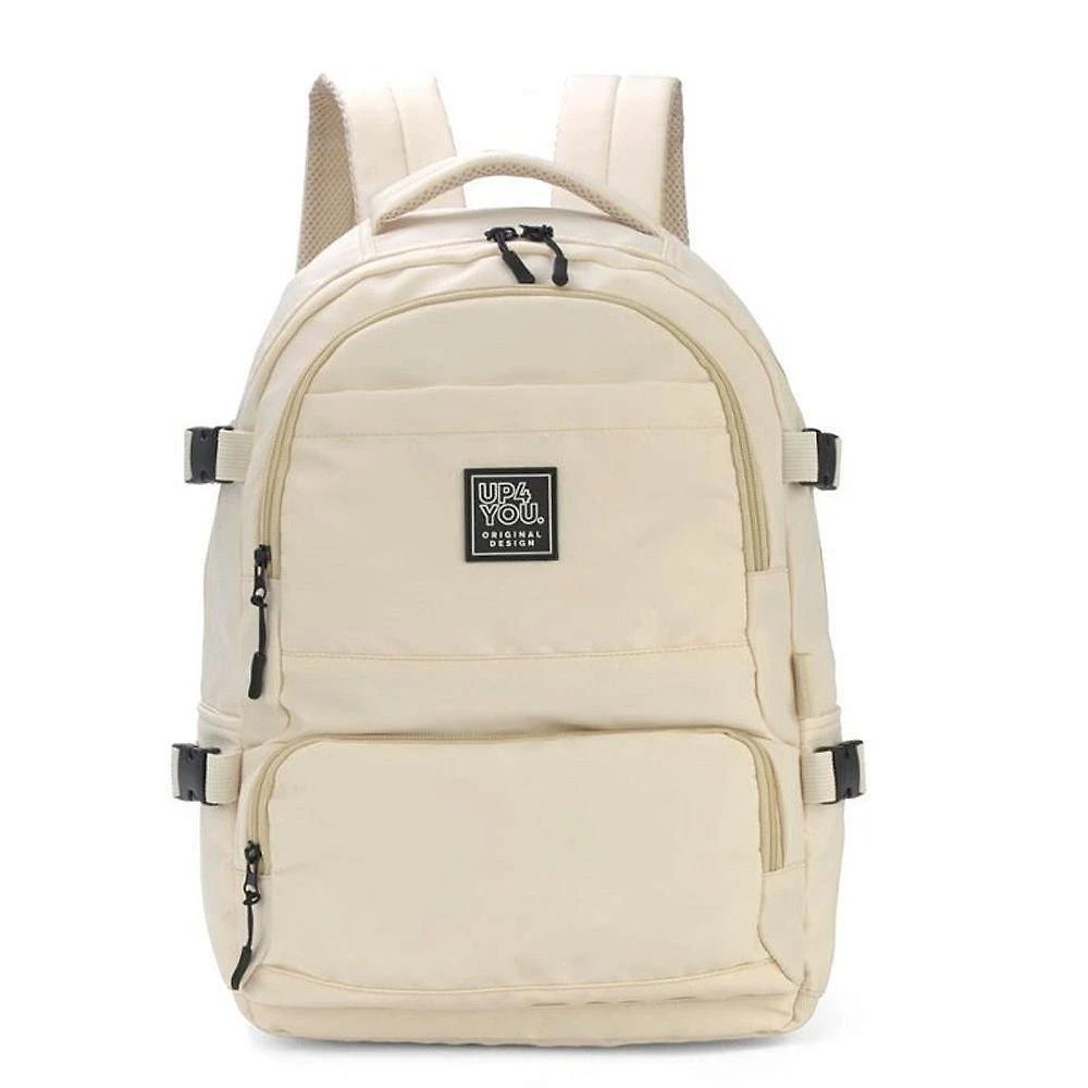 Mochila Luxcel Up4you Grande de Poliéster Bege para Notebook