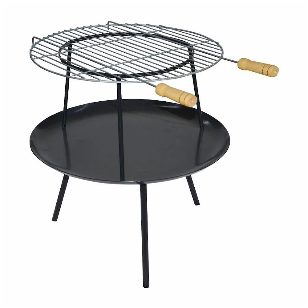 Lareira Churrasqueira Redonda LER002OM Aço Carbono 50cm Preto Ouro Minas