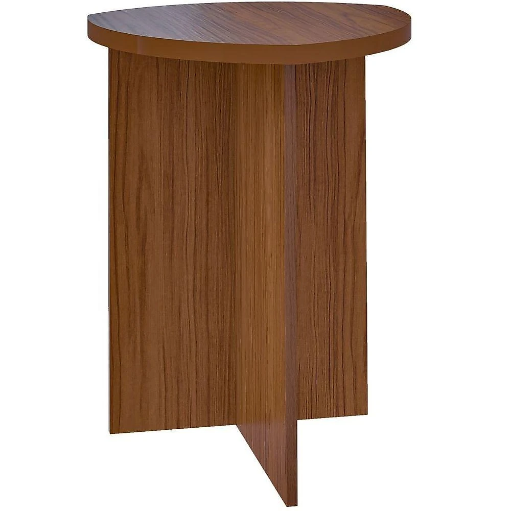 Mesa de Apoio Delta 60cm Redonda Tampo MDF Estrutura MDF-MDP Cedro Marrom Artely