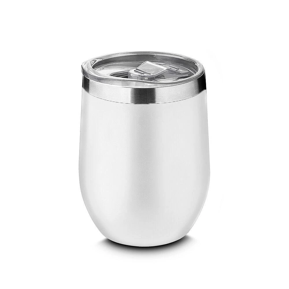 Copo Térmico 350ml Conservação Térmica Aço Inox Parede Dupla Tampa Hermética Branco