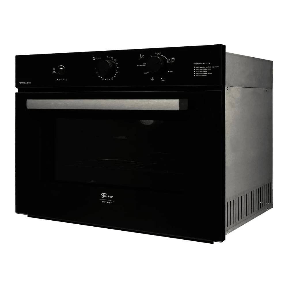 Forno a Gás de Embutir Fischer Infinity 50L com Grill Preto 220V