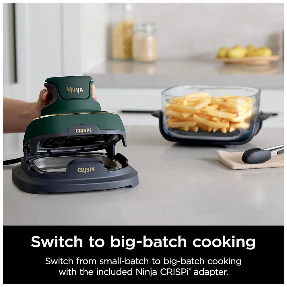 Ninja Crispi Air Fryer Fritadeira 5 em 1, 3,78 litros, 2,36 litros, 6 Copos de Vidro com Placas Crocantes e Tampas de Armazenamento