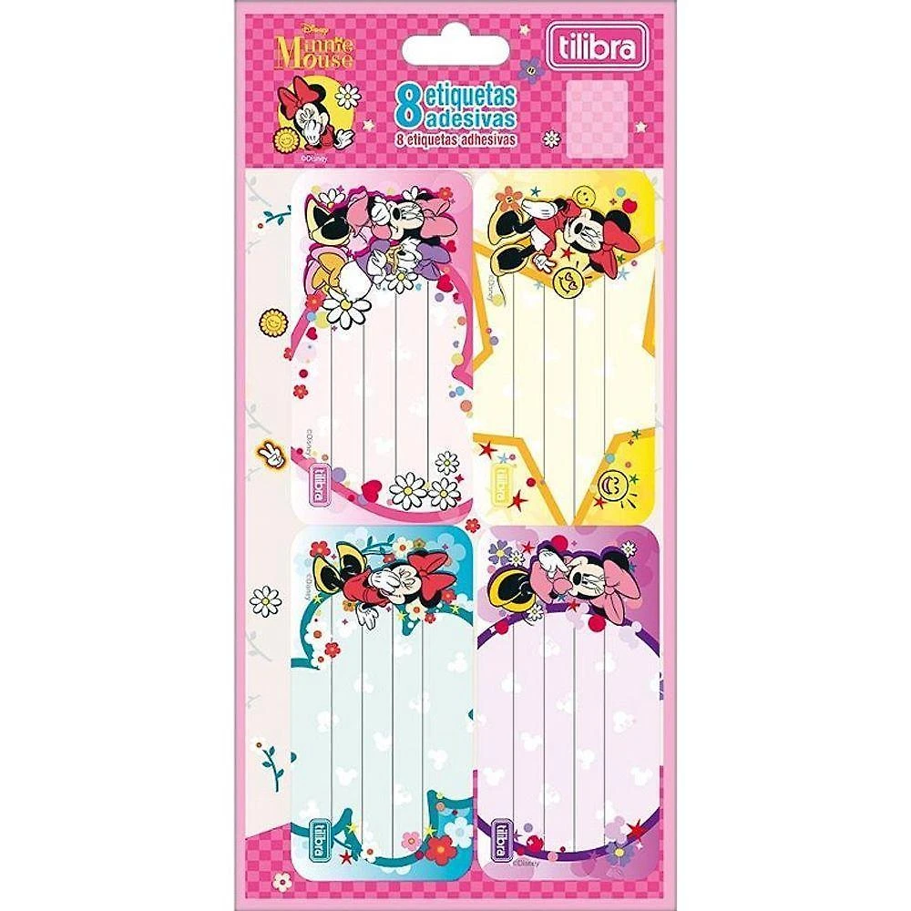 Etiqueta Escolar Tilibra Minnie 8 Adesivas 100x208mm