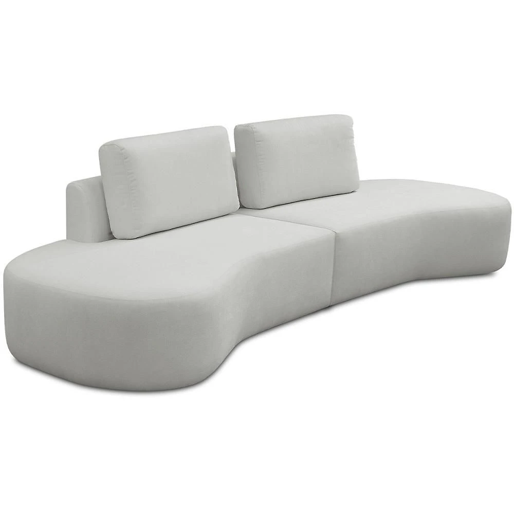 Sofá 3 Lugares Orgânico Sala De Estar Living 250cm Louise D06 Veludo Bege - Lyam Decor