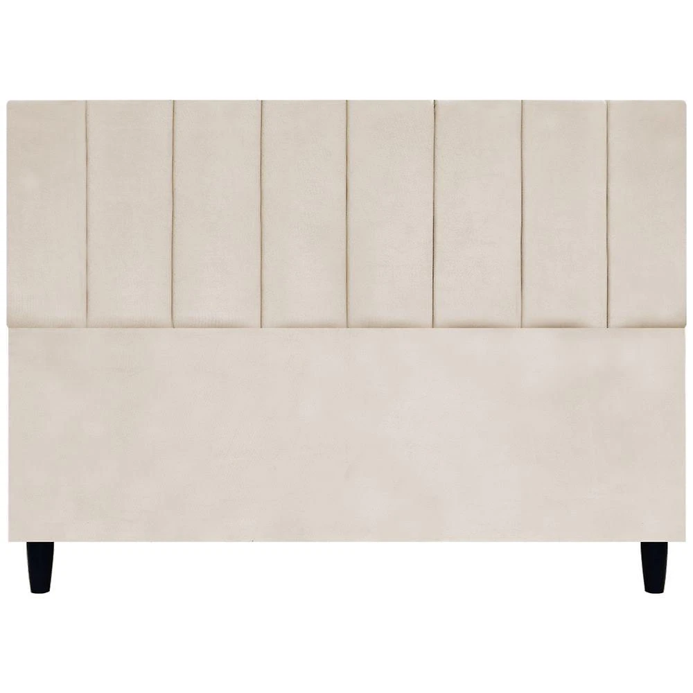 Cabeceira Decorativa Elen Para Cama Queen 160 Cm Suede Bege Suede