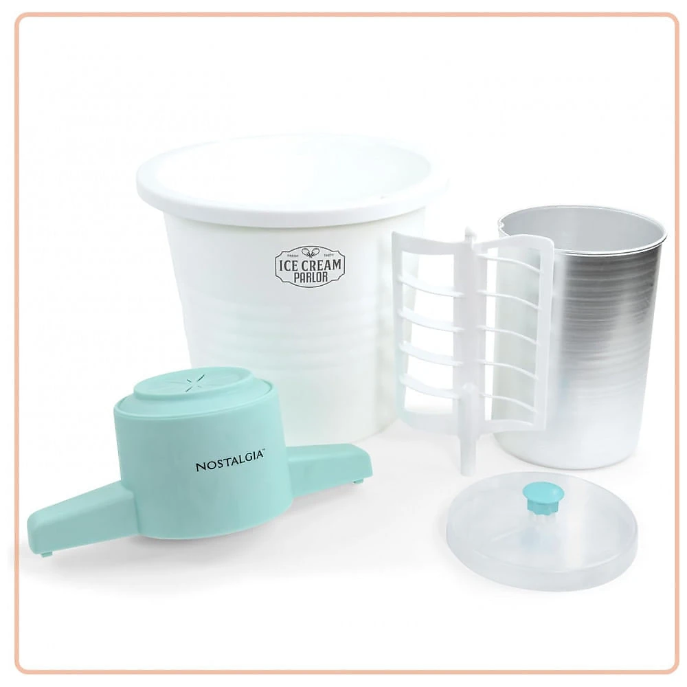 Máquina de Sorvete Elétrica Nostalgia Parlor Style: Faça Sorvete Macio e Gelato em Minutos - Aparelho Divertido para Cozinha 3,78 litros Branco