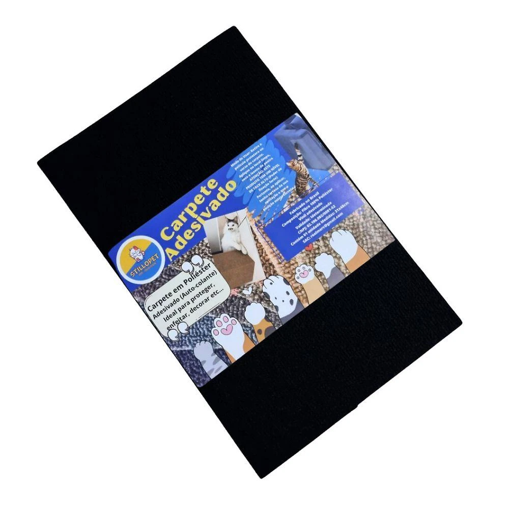 Arranhador Adesivo para Gato OEM Protetor para Sofá em Carpete 100% Poliéster Preto 48X30CM 1