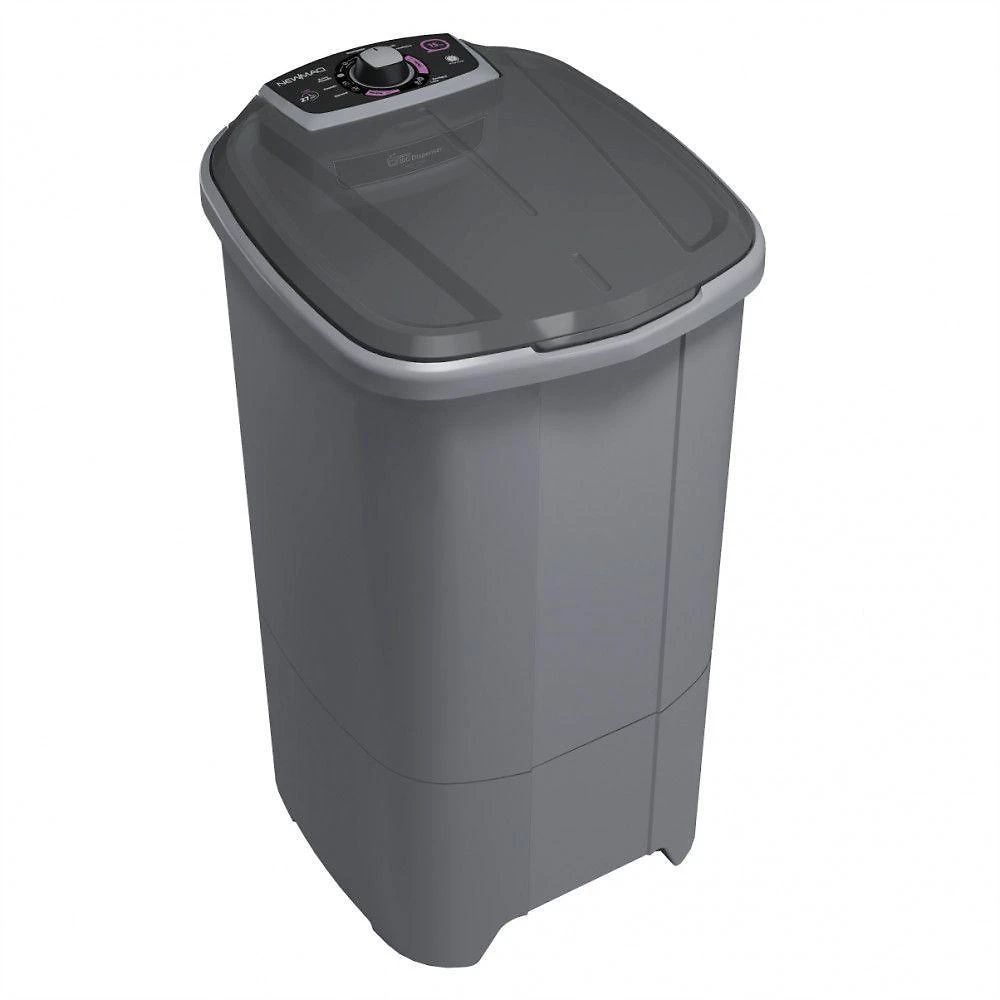 Lavadora New Maq 15kg Semiautomática 9 Programas Cinza 220V