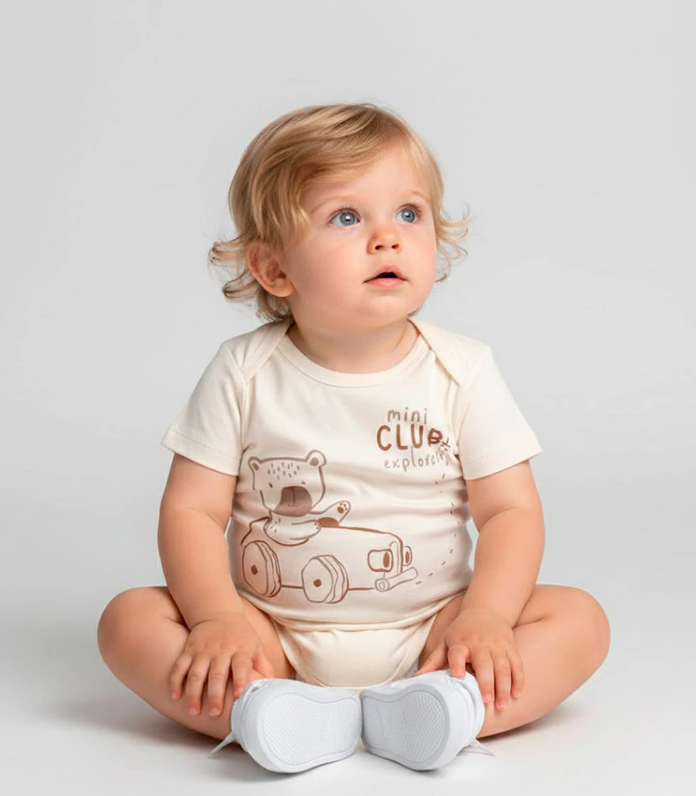 Body Infantil Masculino Trick Nick Bege