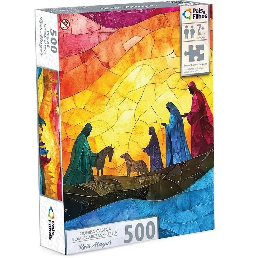 Quebra-cabeça Cartonado Reis Magos 500 Peças Encaixes Firmes Pais & Filhos