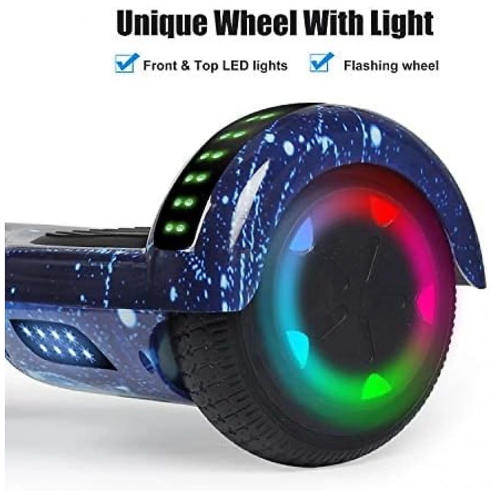 Hoverboard LIEAGLE 6,5" A006 Star Blue com Rodas LED e Bluetooth para Crianças e Adultos