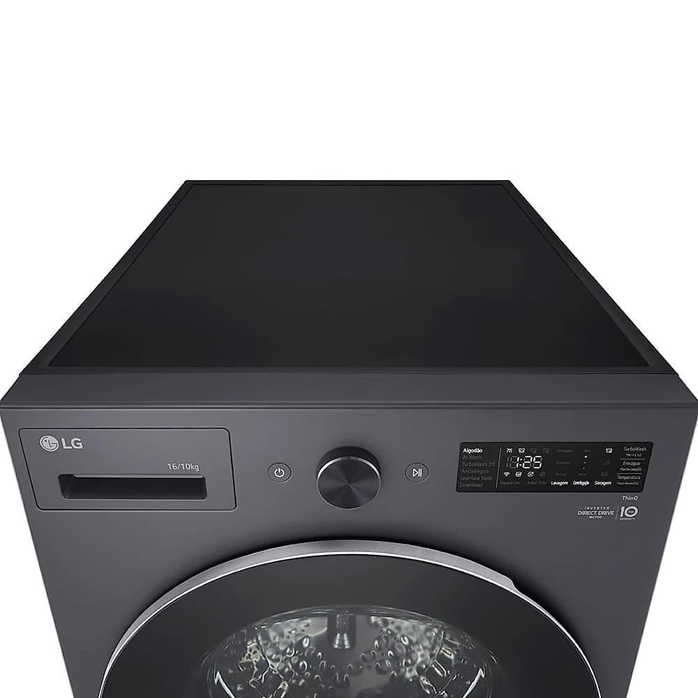 Lava e Seca Smart LG 16kg com Inteligência Artificial Aidd WD16GNTS6B/A Black Inox - 110V
