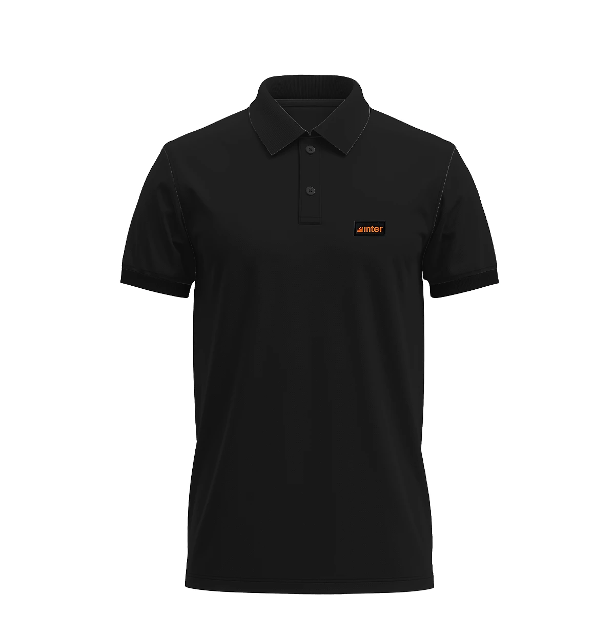 Camisa Polo Pima Masculina Preta - Patch Inter