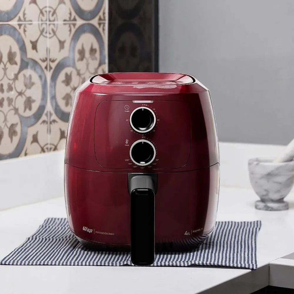 Fritadeira Elétrica Air Fryer sem Óleo WAP WAFF2-V 4L 1500W Preto e Vermelho 110V