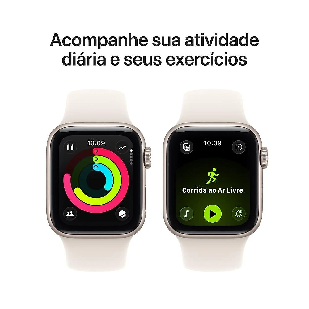 Apple Watch SE 3 GPS - Caixa estelar de alumínio – 40 mm - Pulseira esportiva estelar – M/G