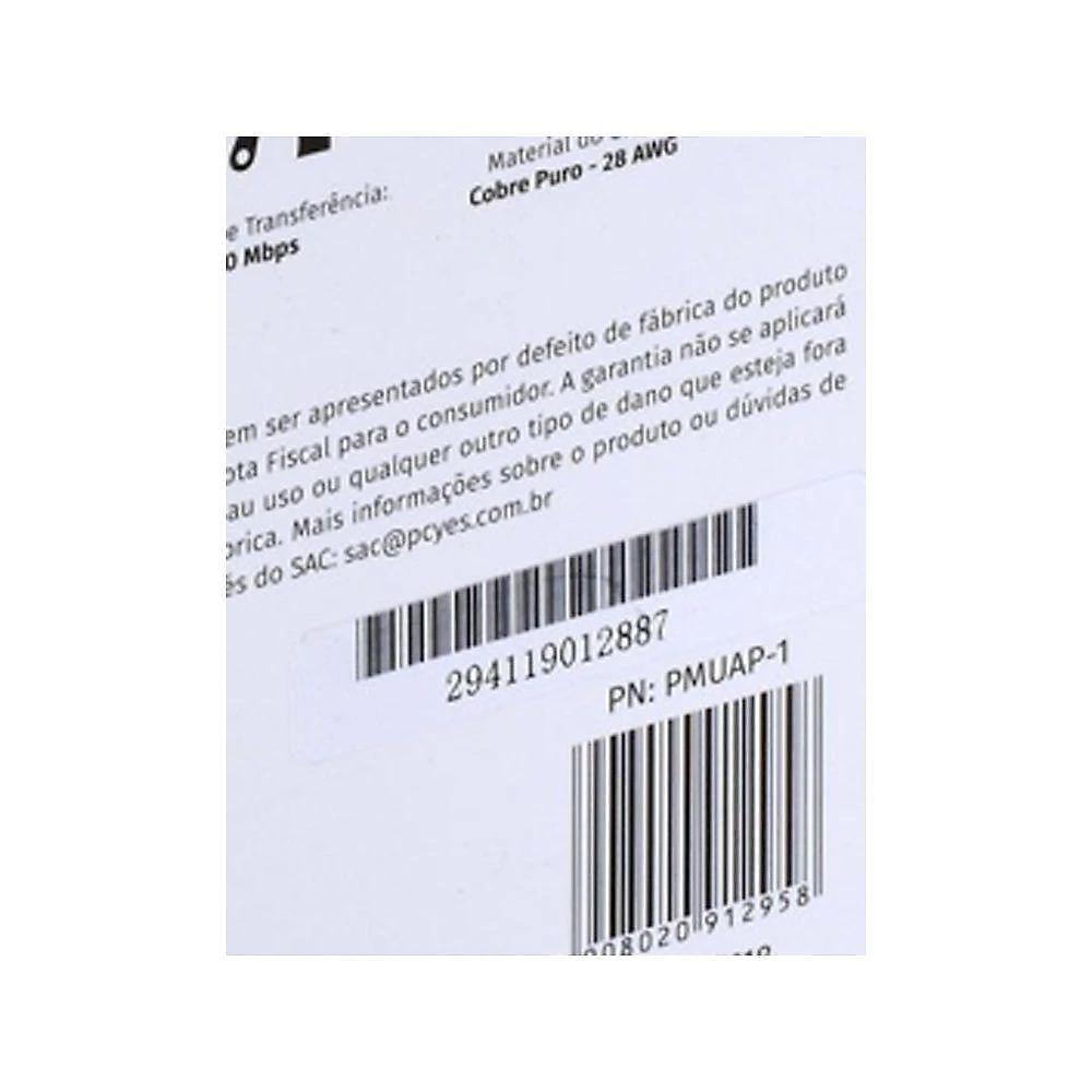 Cabo Micro USB para USB a Pcyes Dados 480 Mbps 5V 3A 15W Preto 1 Cabo