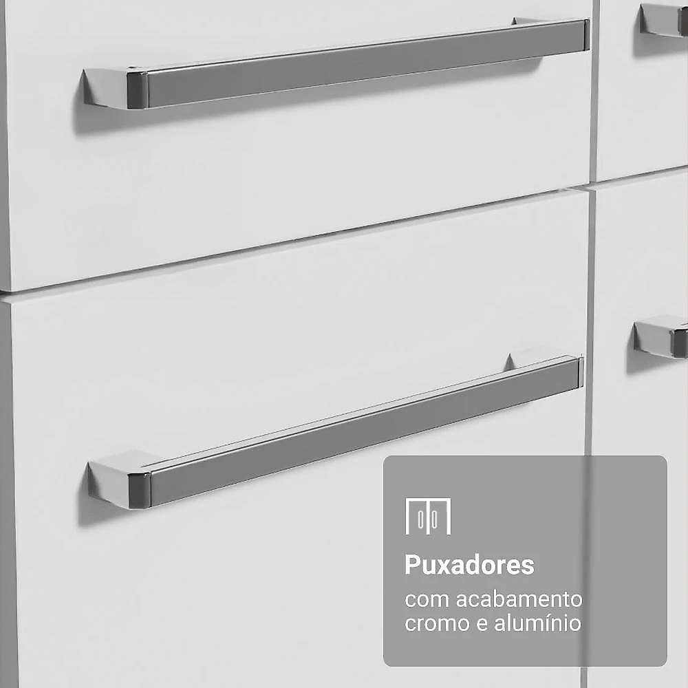 Armário de Cozinha Completa 293cm Emilly Madesa 02 Branco