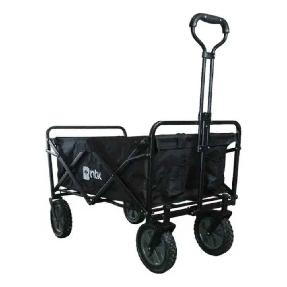 Carrinho Dobrável Wagon Aço 80kg Transporte Prático Estrutura Resistente Preto Nautika