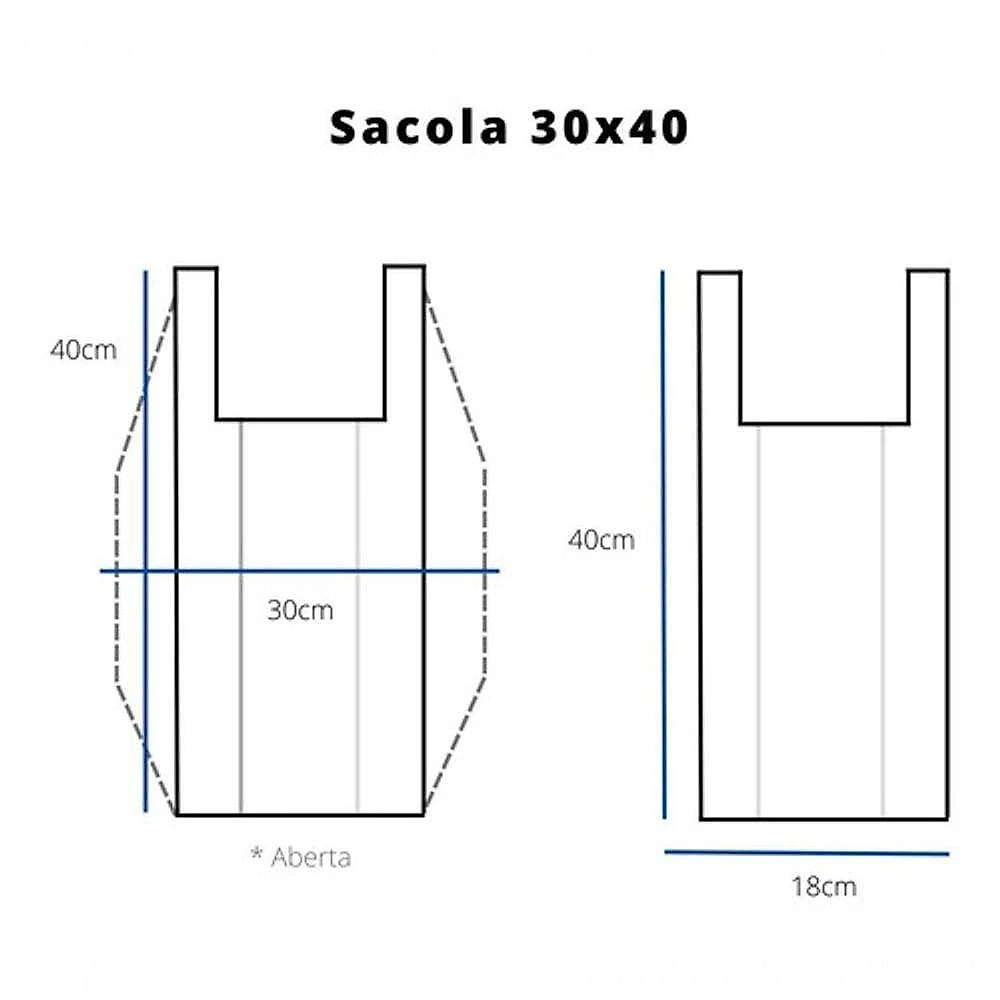 Sacola Reciclada Branca Pc C-4kg para Uso Diário Branco Higipack