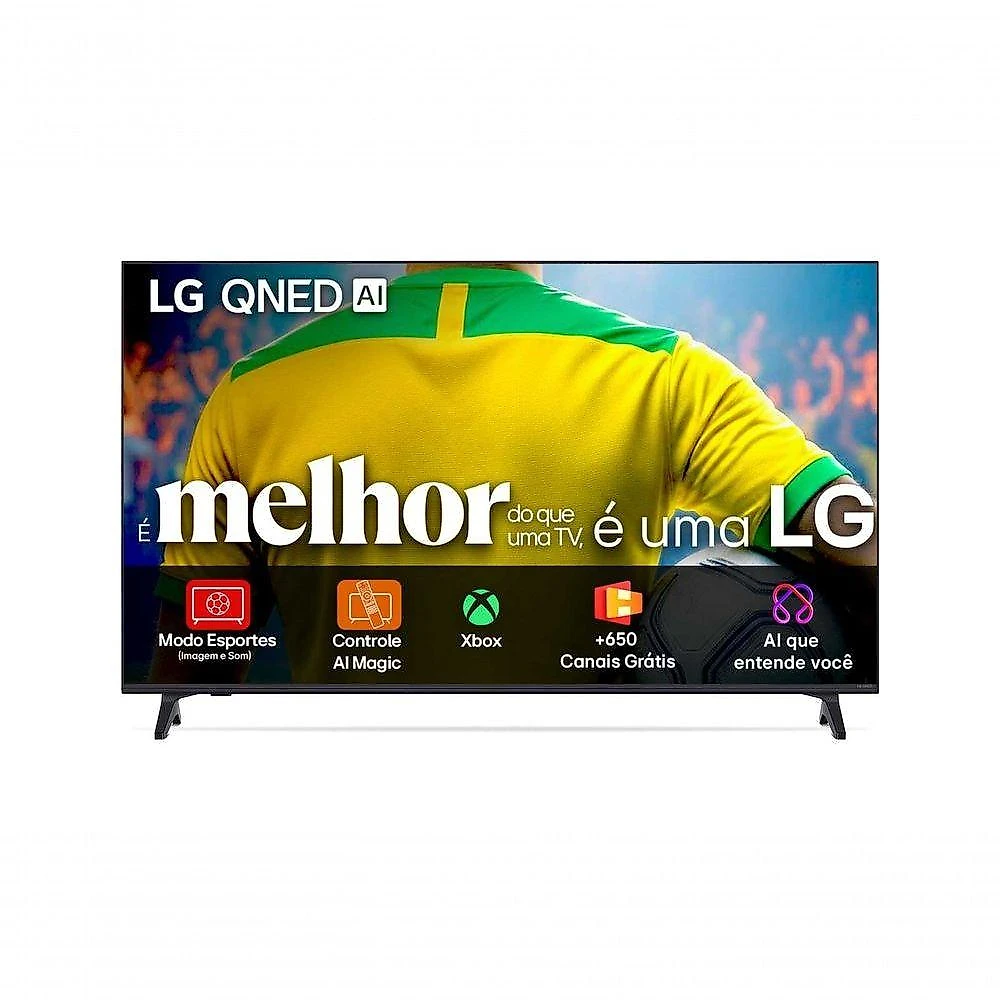 Smart TV 4K 86 LG QNED73 Portal de Games Processador AI &alpha;7 Ger8 4K Super Upscaling Google Cast Integrado Controle AI Magic WebOS 25