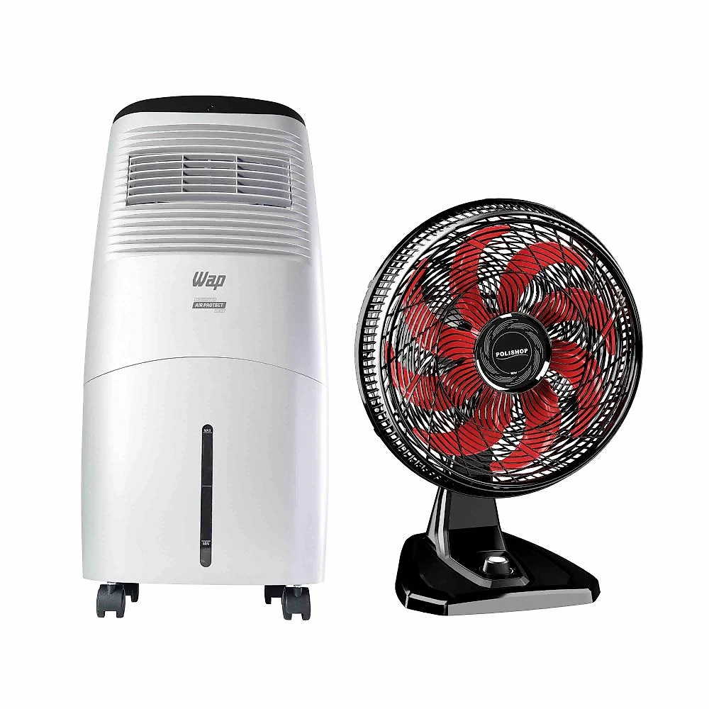 Wap climatizador de ar air protect e polishop ventilador de mesa e parede 8 pas 127v