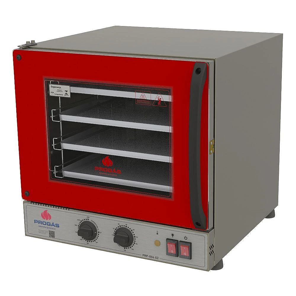 Forno turbo elétrico progás fast oven 56 litros vermelho 127v prp-004 110v