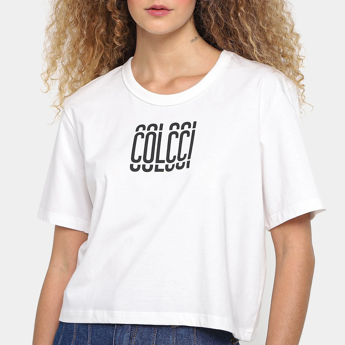 Miniatura Camiseta Colcci Casual Feminina Off White - EP
