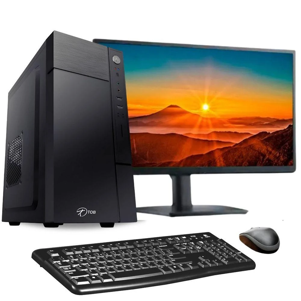 Computador Completo Tob Intel Core I3 Ssd 240gb Memória 8gb Windows 10 Pro Trial + Teclado E Mouse + Monitor 19" Desktop
