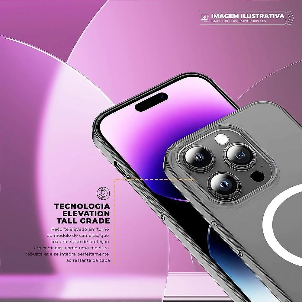 Capa para Celular Gshield Crystal Slim Magsafe Proteção Ultrafina Acrílico Transparente 1 Unidade