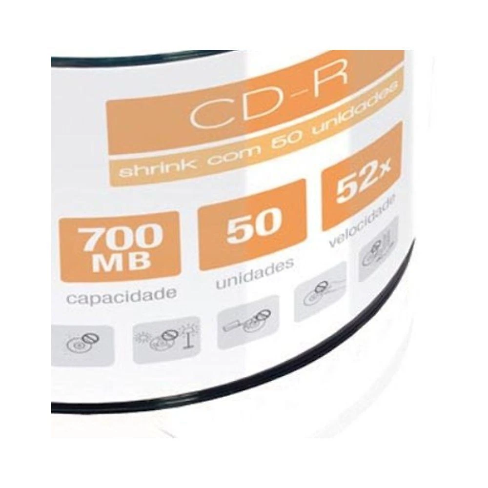 CD-R Multi 52X 700MB Embalagem com 50 Unidades Compatível com Leitores de Disco
