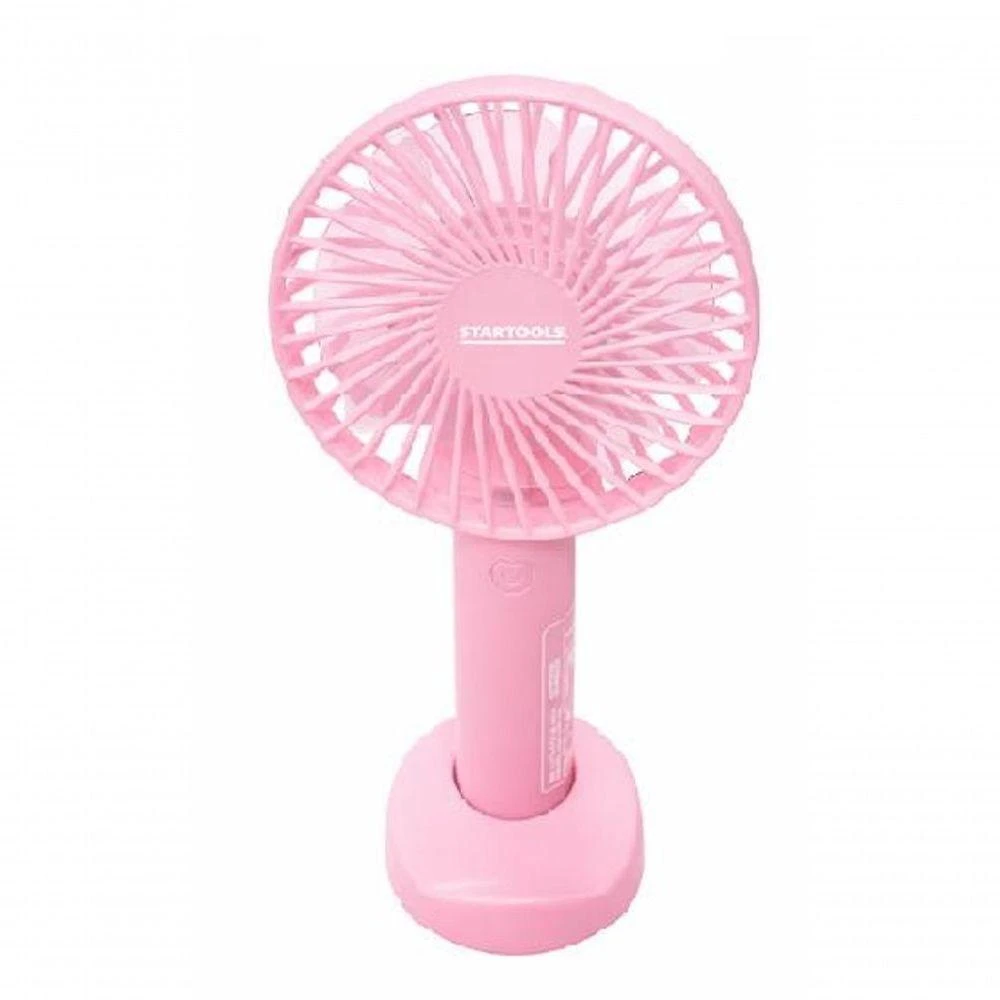 Ventilador Portátil Recarregável Yeet com Suporte para Celular 3 Velocidades Rosa 5V 21CM