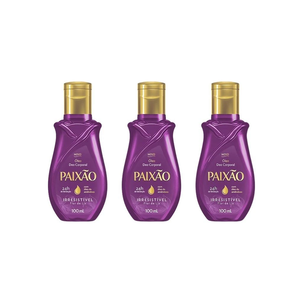 Miniatura Oleo Corporal Paixao 100Ml Irresistivel-Kit C/3Un