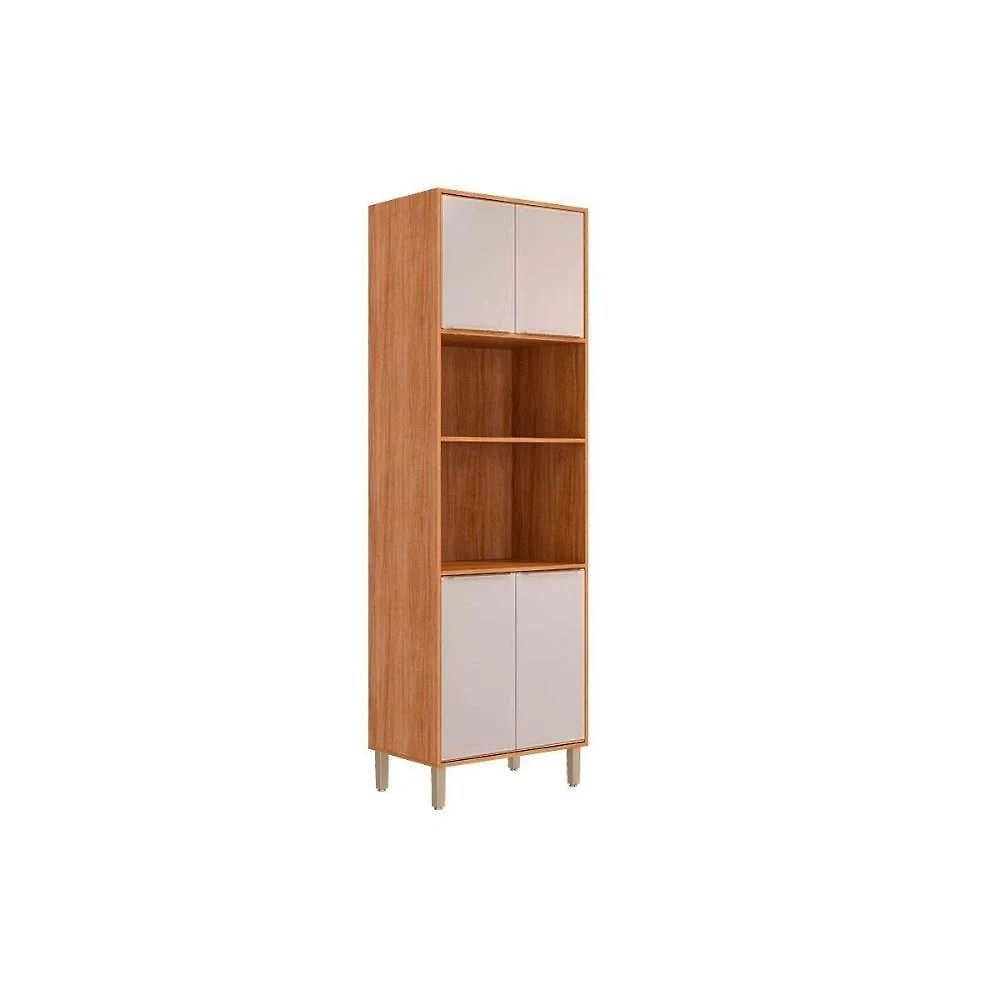 Paneleiro De Cozinha Celeste Torre Quente C- 4 Portas E 2 Nichos P- Forno 70cm Cinamomo-off White - Mgm