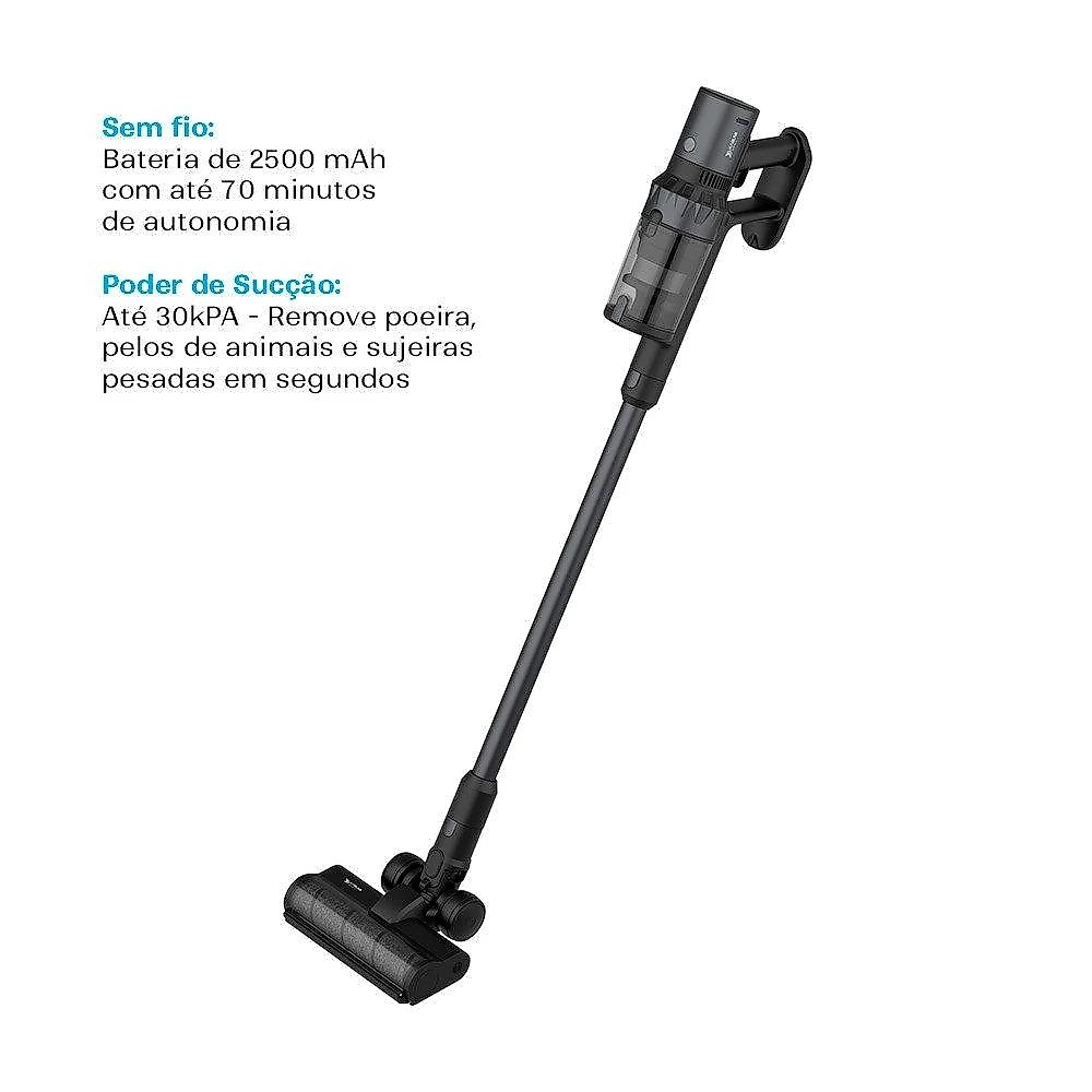 Aspirador de Pó Vertical Sem Fio KABUM! smart Lite, 2 em 1, 500W, Bivolt, 500ml, Preto - KSAV200PT