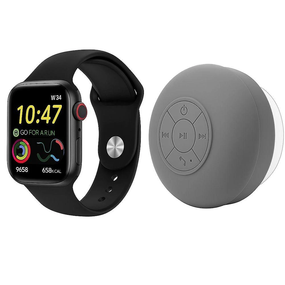 Relógio Smartwatch W34 Tela Hd 1,54 Preto + Caixa De Som Bluetooth