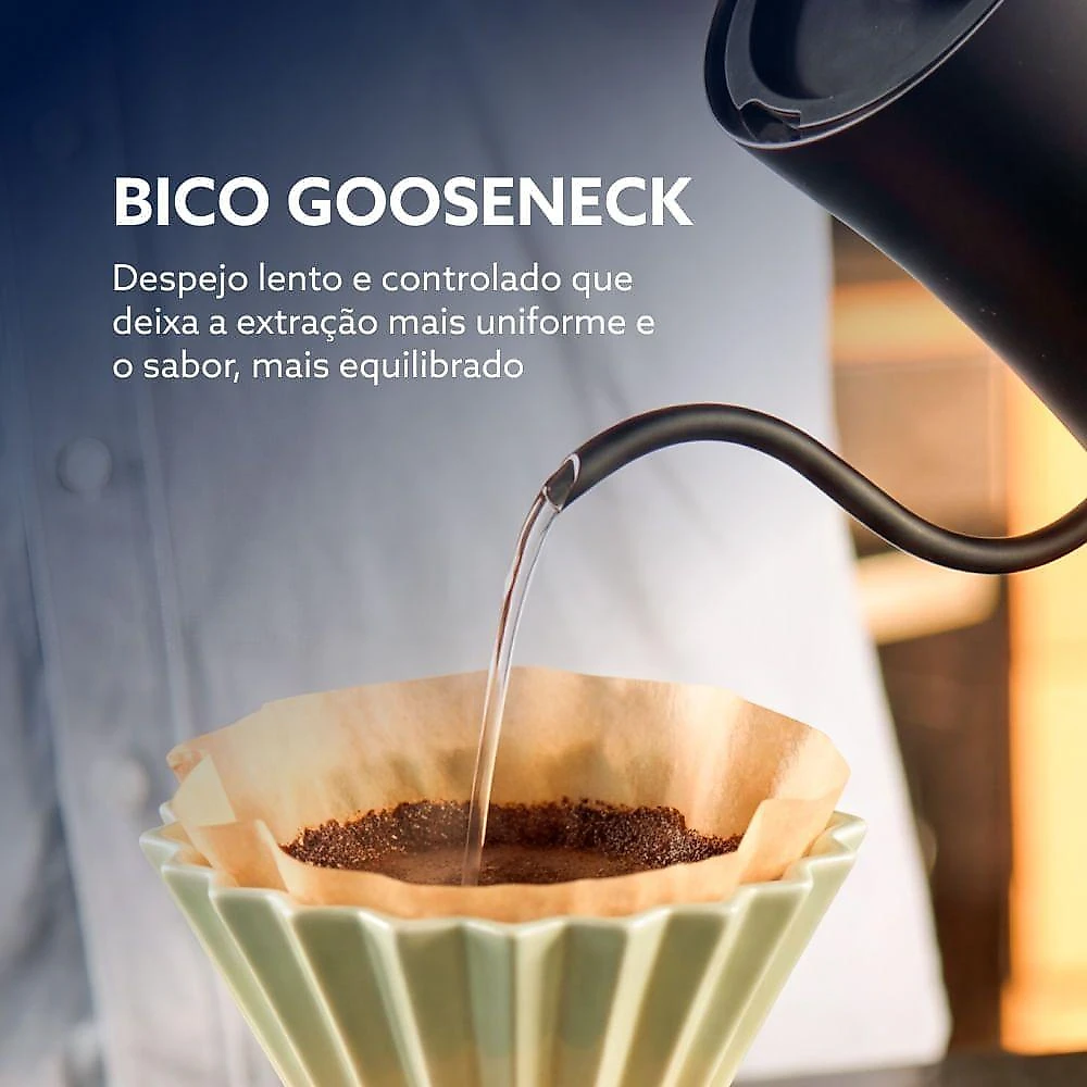 Chaleira Elétrica Oster Gooseneck 1500W 0,8L Preto 220V