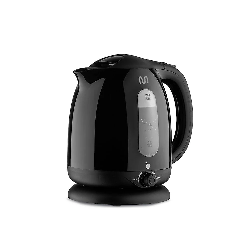 Chaleira elétrica jarro de plástico 1,7l 220v com controle de temperatura base removível 1850w - be026out [remanufaturado com garantia] preto - 220v