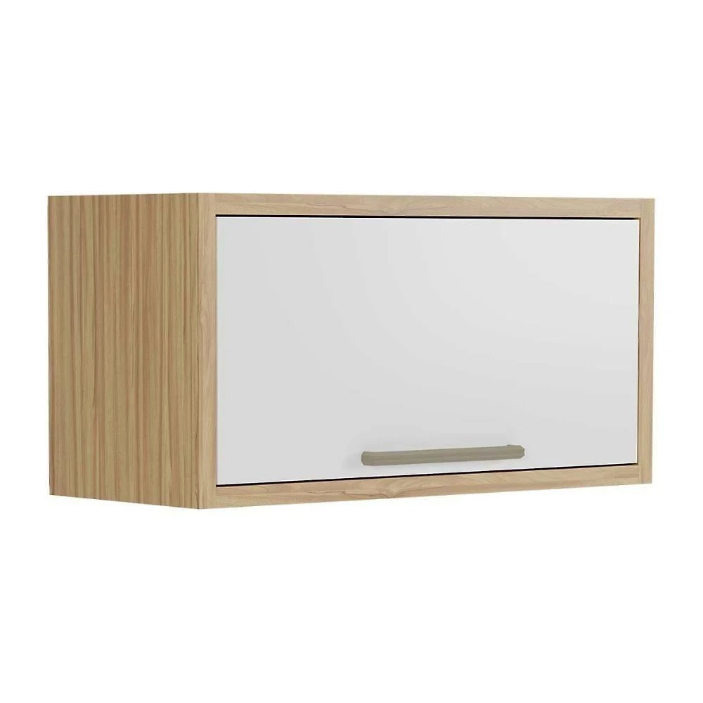 Armário De Cozinha Modulado Syrah Geladeira C/ 1 Porta Basculante 80cm Amendoa/branco - Ronipa