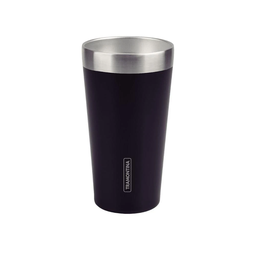 Copo Térmico Exata Parede Dupla em Aço Inox sem Tampa Preto Tramontina 420ML