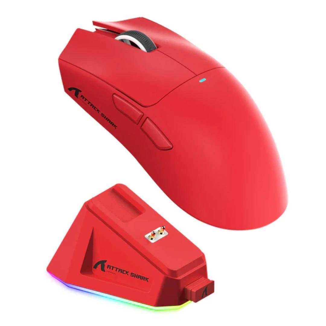 Miniatura Mouse Gamer Attack Shark X11, Red, 22000Dpi, Rgb, Tri-Mode