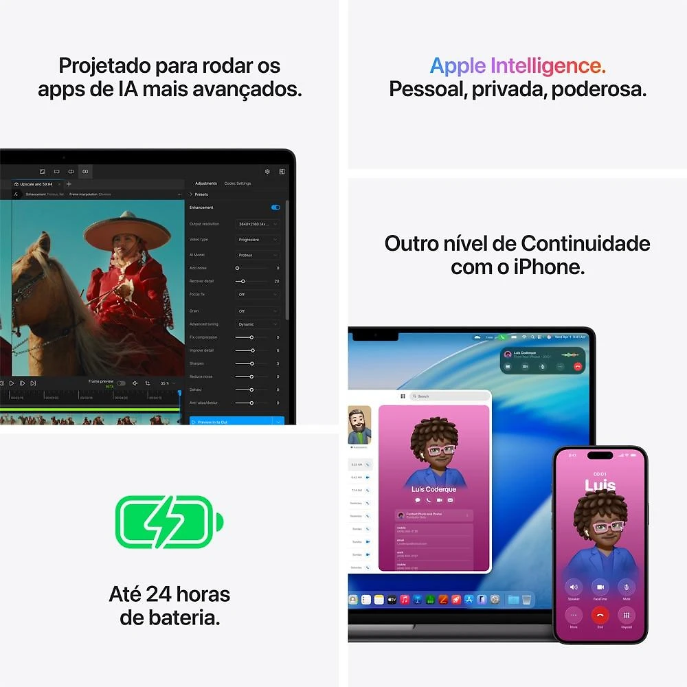 MacBook Pro 16" Apple M5 Pro chip com 18 núcleos CPU e 20 núcleos GPU  48GB  1TB SSD - Preto espacial