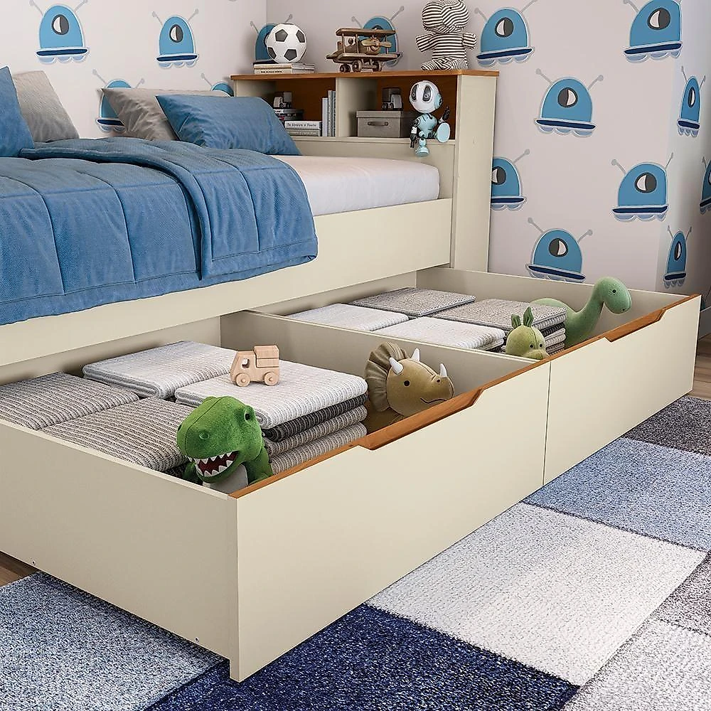Quarto Infantil Completo 6 Peças Crescer 1 Porta 5 Gavetas Argila-jequetiba Kappesberg