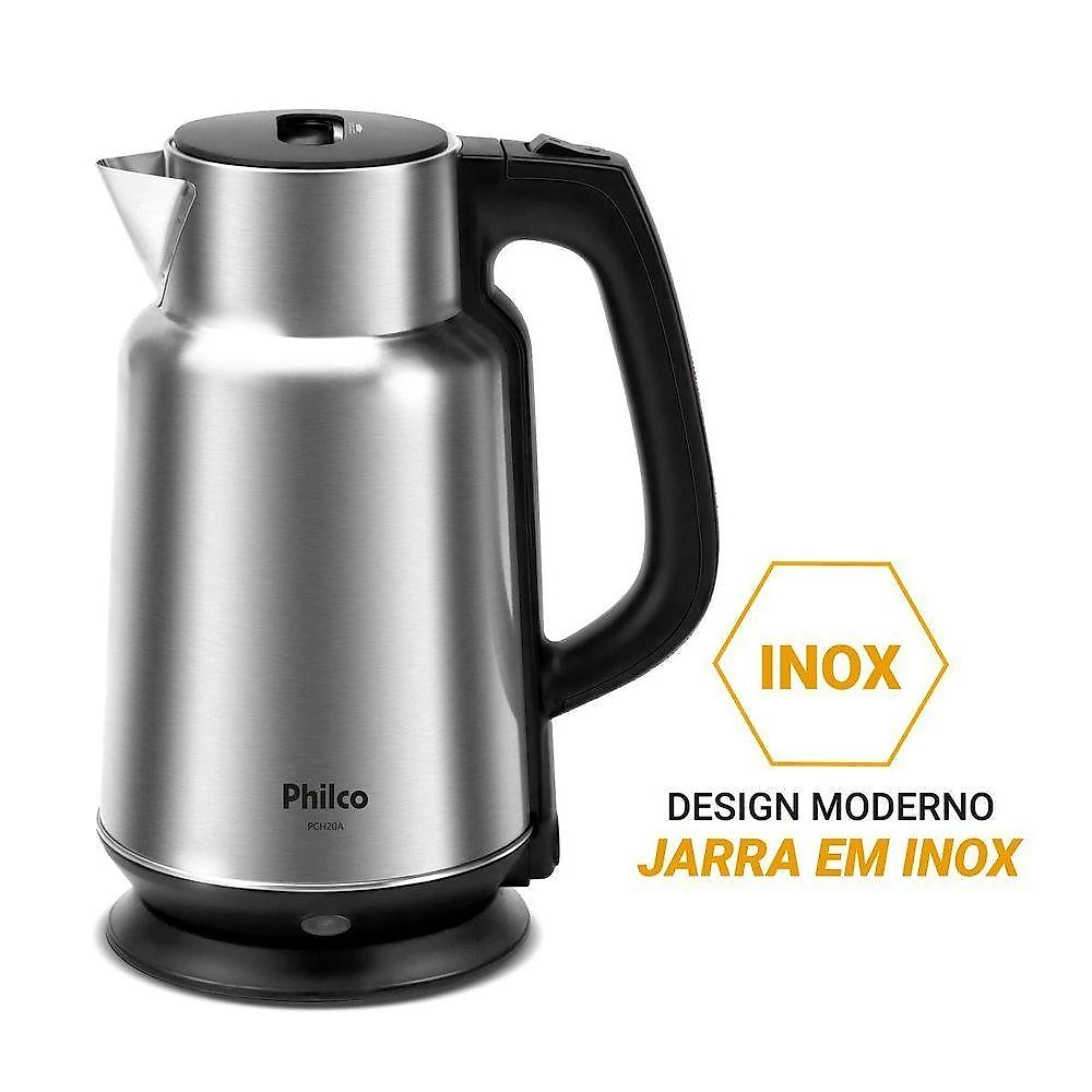 Chaleira Elétrica Philco PCH20A 2L Inox Boil Dry Sem Fio 360 graus  220V