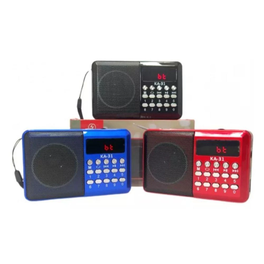Rádio Retrô Bluetooth OEM KA-31 com Rádio FM Potência 3W Bateria Recarregável Conectividade 5.0