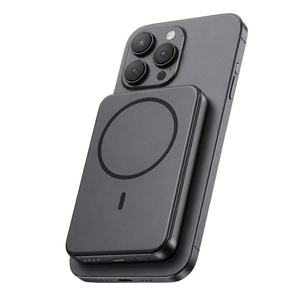 Bateria Externa para Smartphone MDM 5000mAh Indução com Carregamento Rápido Usb C Preto