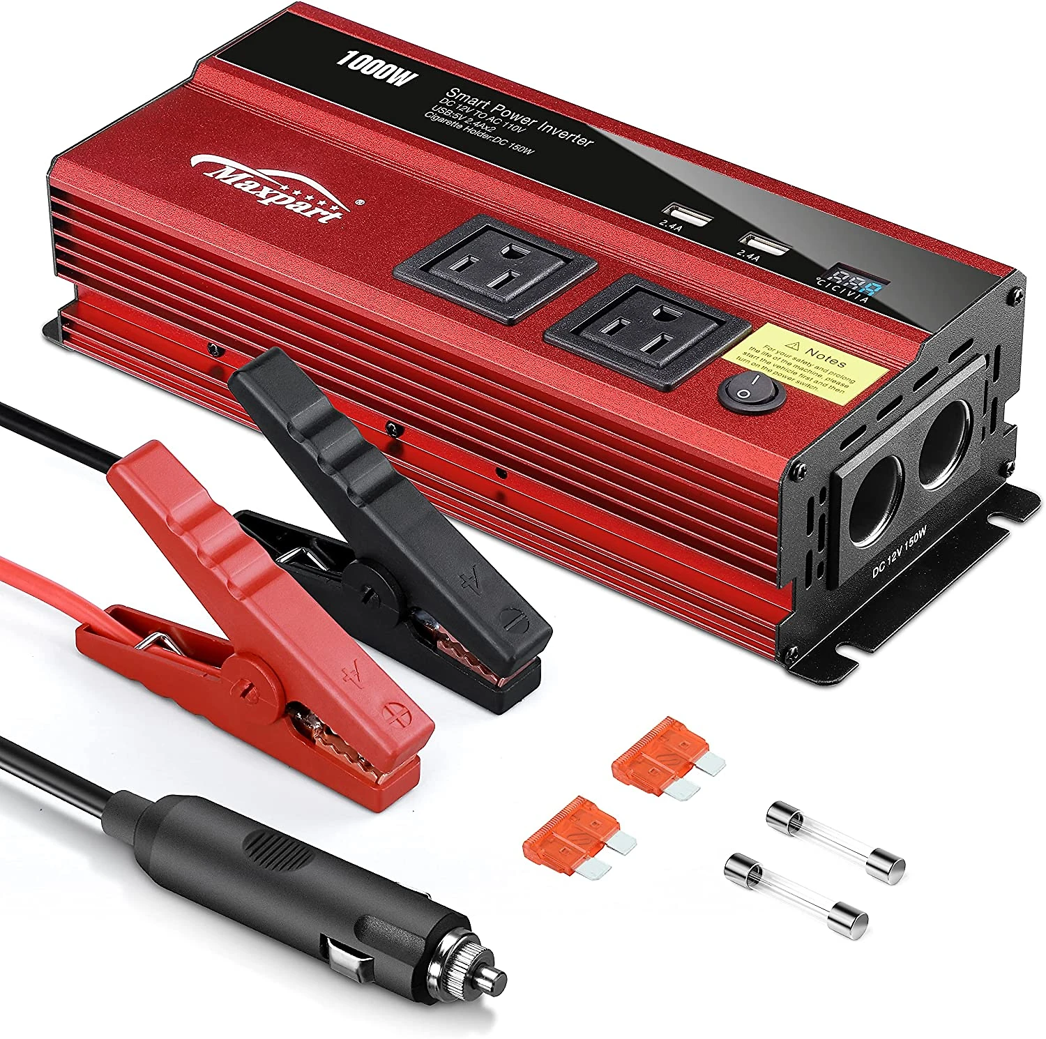 Maxpart Inversor de Potência Automotivo 1000W cPorta USB