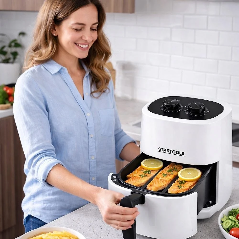 Fritadeira Elétrica Air Fryer Yeet 3,4L 1200W sem Óleo Branca 110V