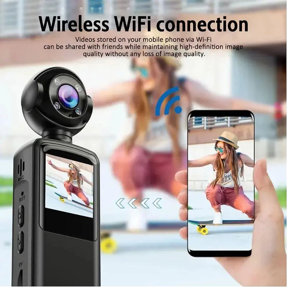 Câmera de Ação Altomex AL-2968 Full HD 1080p com Estabilização e Wi-Fi App Viidure Preta