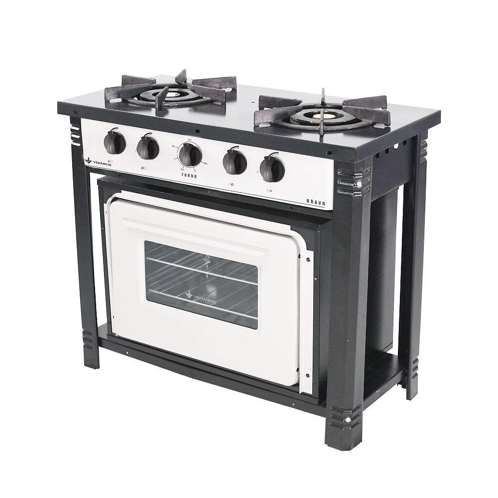 Fogão Industrial Com Forno 2 Bocas Duplas Bravo Br2bf Branco - Venâncio